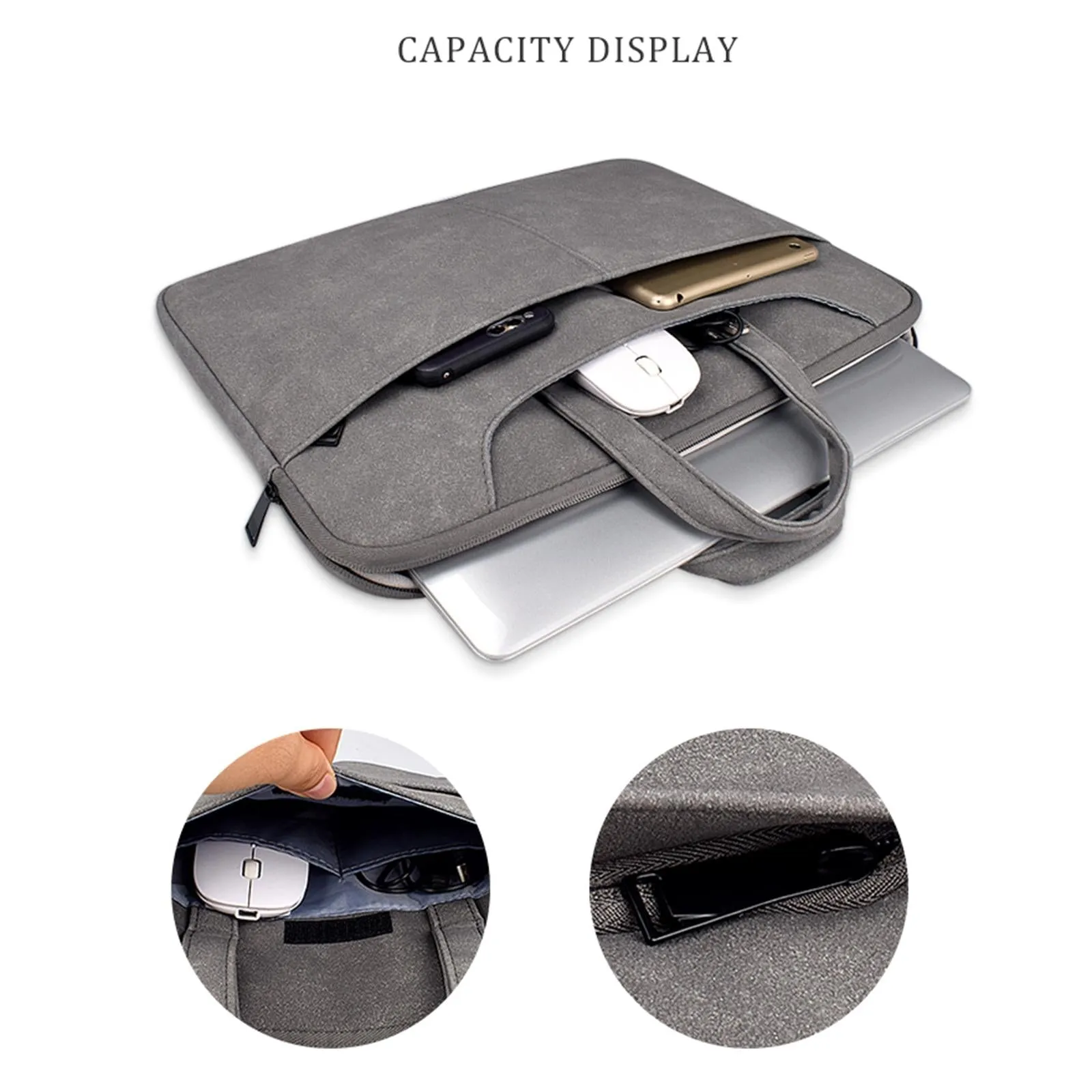 Detachable Shoulder Strap Business Laptop Bag - 14.1-15.4 Inch Frosted Pu