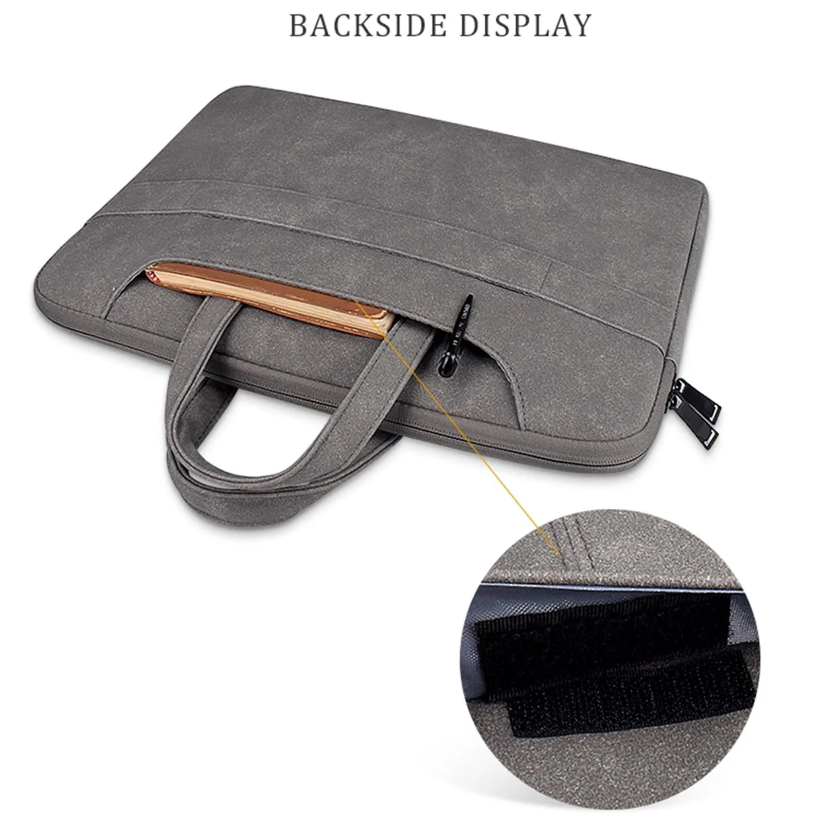 Detachable Shoulder Strap Business Laptop Bag - 14.1-15.4 Inch Frosted Pu