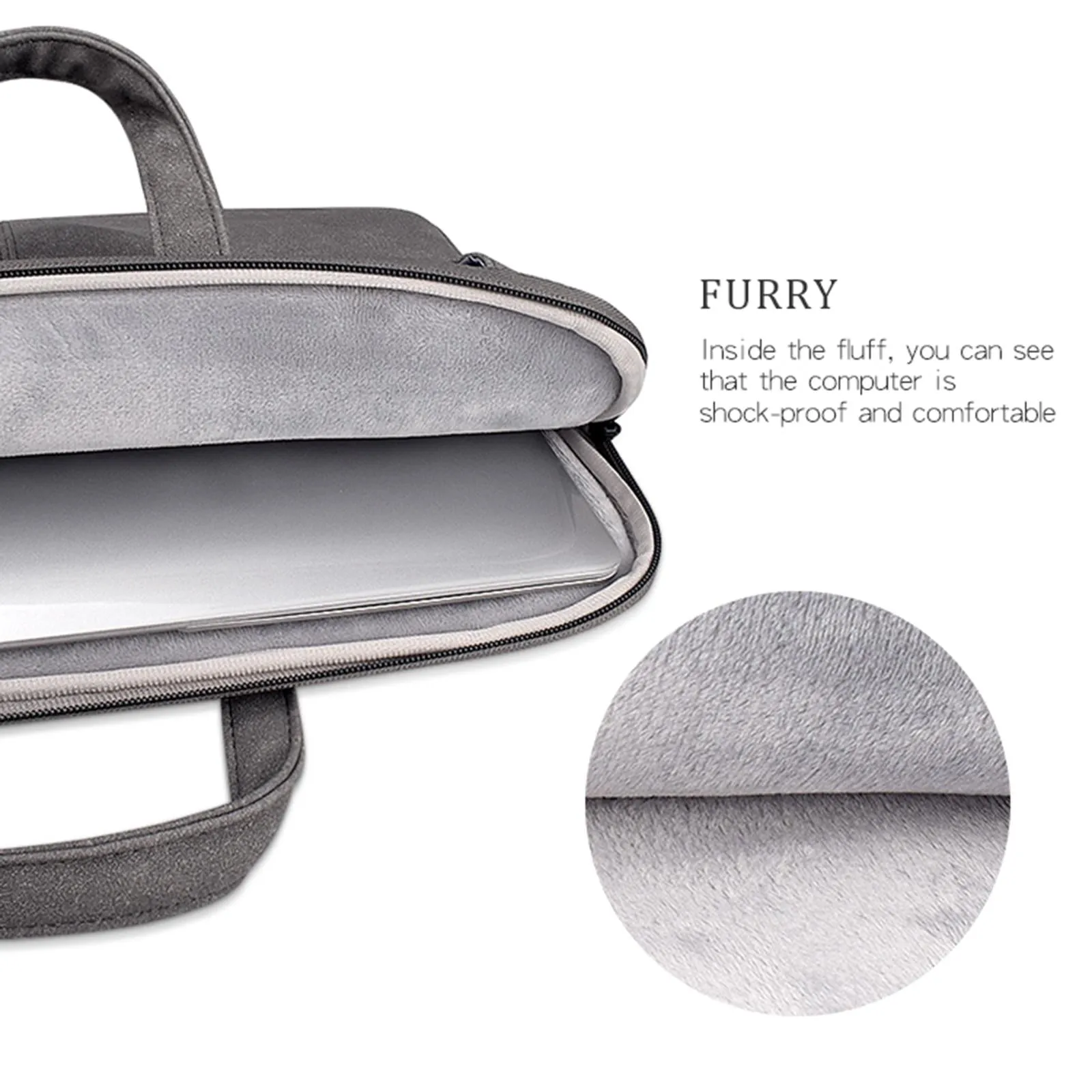 Detachable Shoulder Strap Business Laptop Bag - 14.1-15.4 Inch Frosted Pu