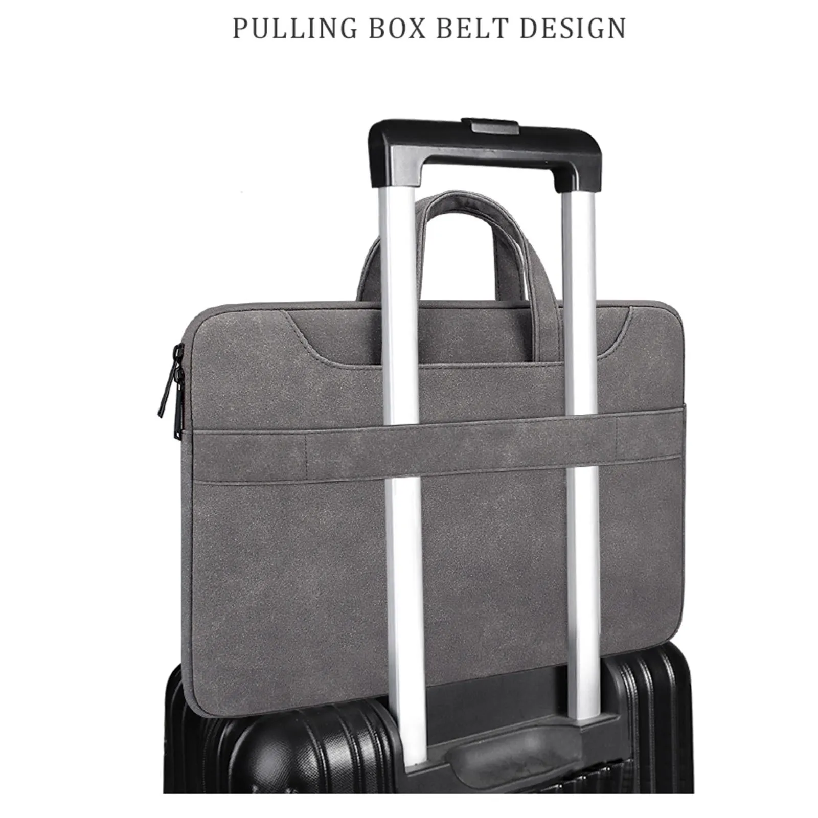 Detachable Shoulder Strap Business Laptop Bag - 14.1-15.4 Inch Frosted Pu