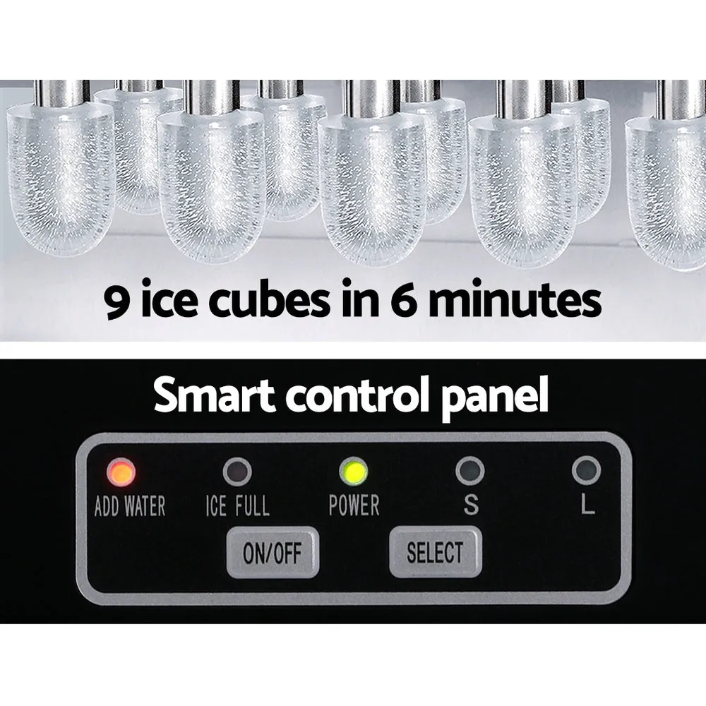 Devanti 12kg Ice Maker Machine with Self Cleaning Silver