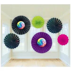 Disco Fever Paper Fan Decorations