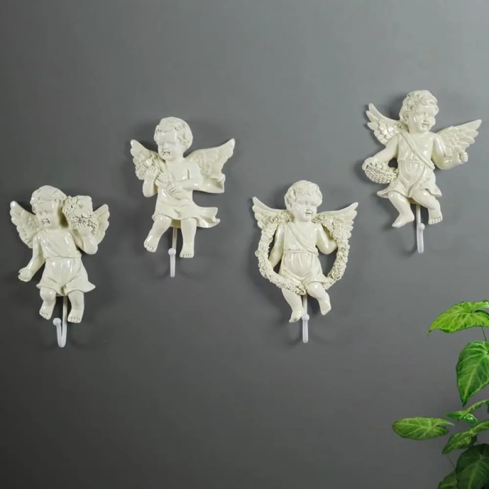 European Angel Statue Wall Decor Keys Holder Hanger