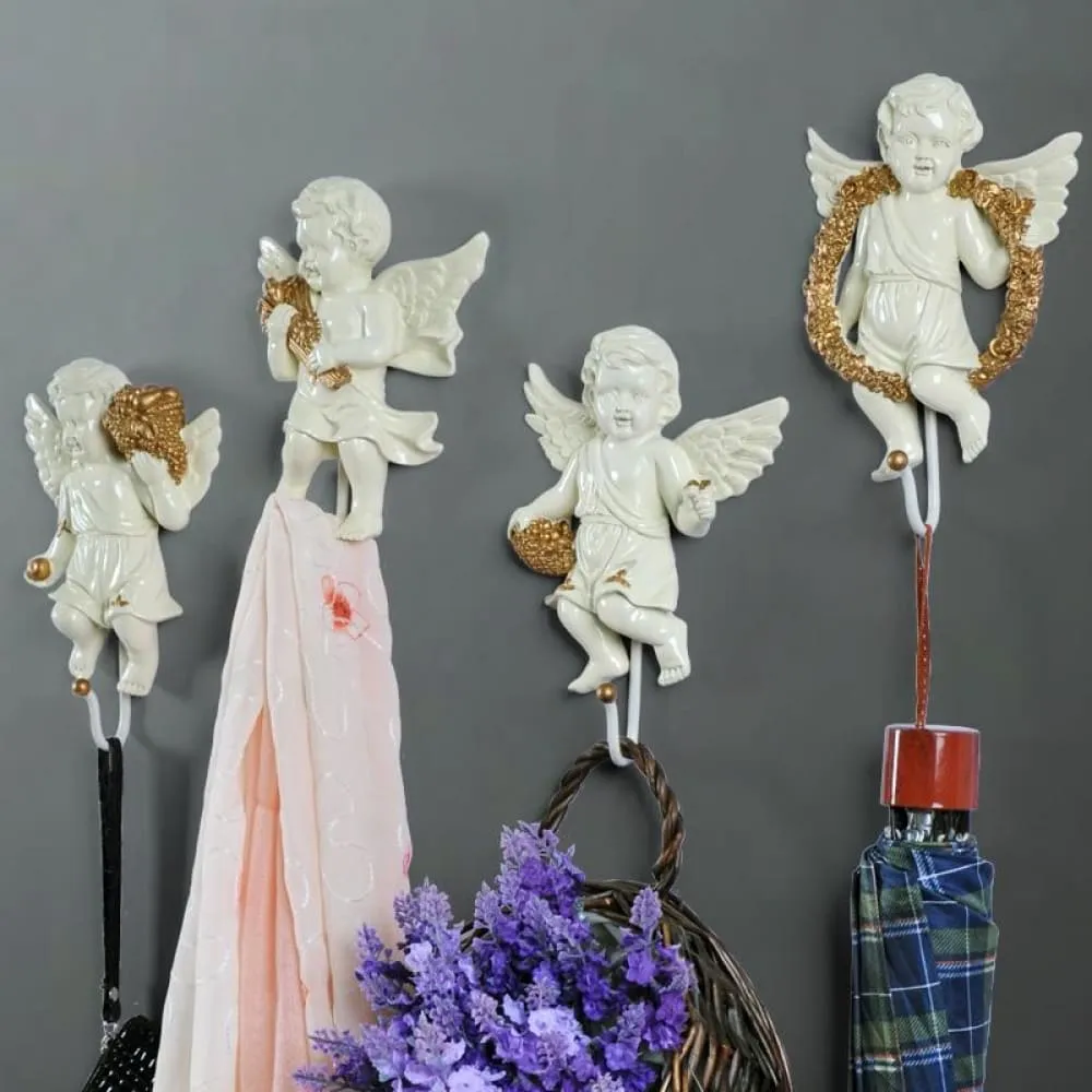 European Angel Statue Wall Decor Keys Holder Hanger