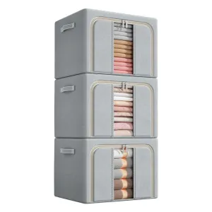 Fabric Storage Boxes,Storage Baskets for Shelves with Lids, Fabric Storage Bins with Handles, Decorative Linen Closet Organizers Boxes