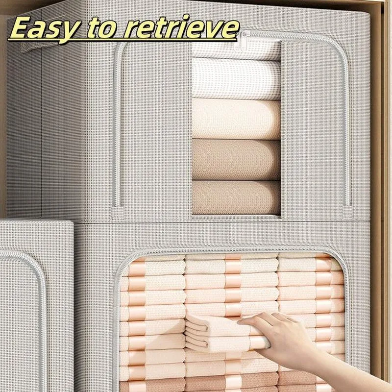 Fabric Storage Boxes,Storage Baskets for Shelves with Lids, Fabric Storage Bins with Handles, Decorative Linen Closet Organizers Boxes