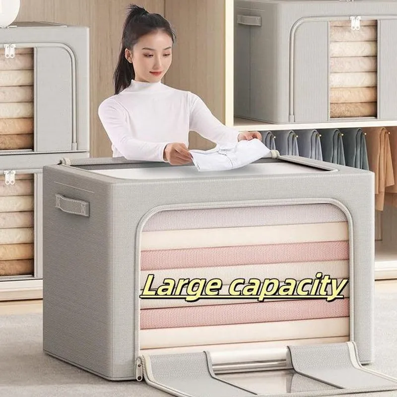 Fabric Storage Boxes,Storage Baskets for Shelves with Lids, Fabric Storage Bins with Handles, Decorative Linen Closet Organizers Boxes