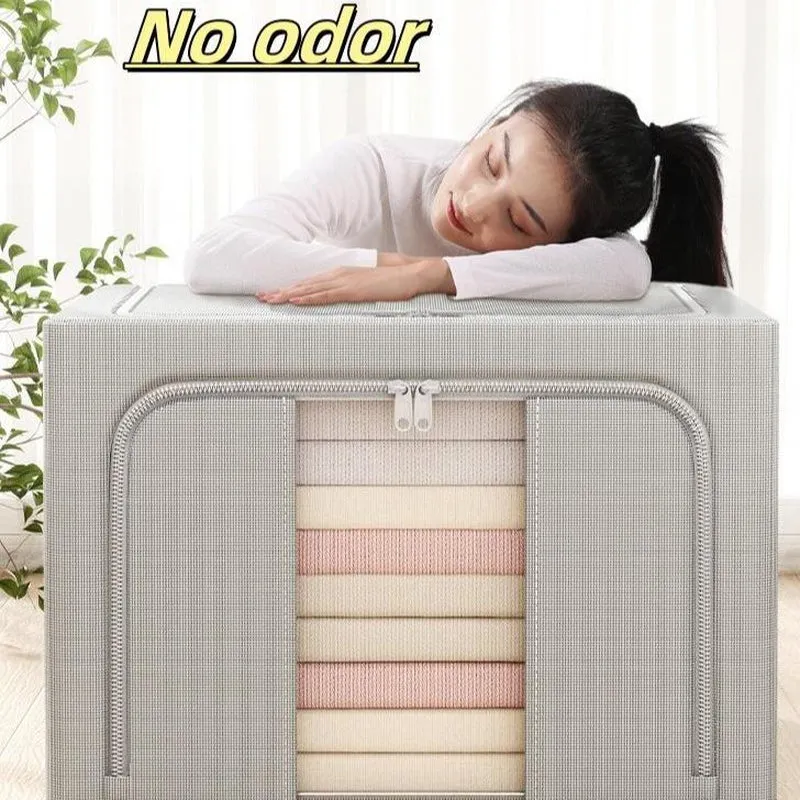 Fabric Storage Boxes,Storage Baskets for Shelves with Lids, Fabric Storage Bins with Handles, Decorative Linen Closet Organizers Boxes