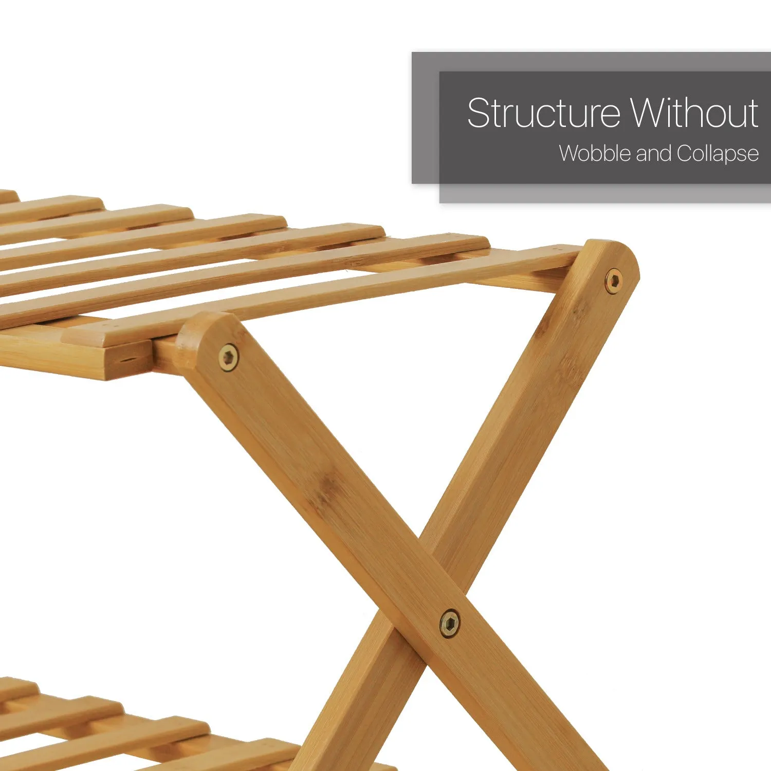 Foldable Multifunctional Shoe Rack Organizer - 5 Tier - Natural