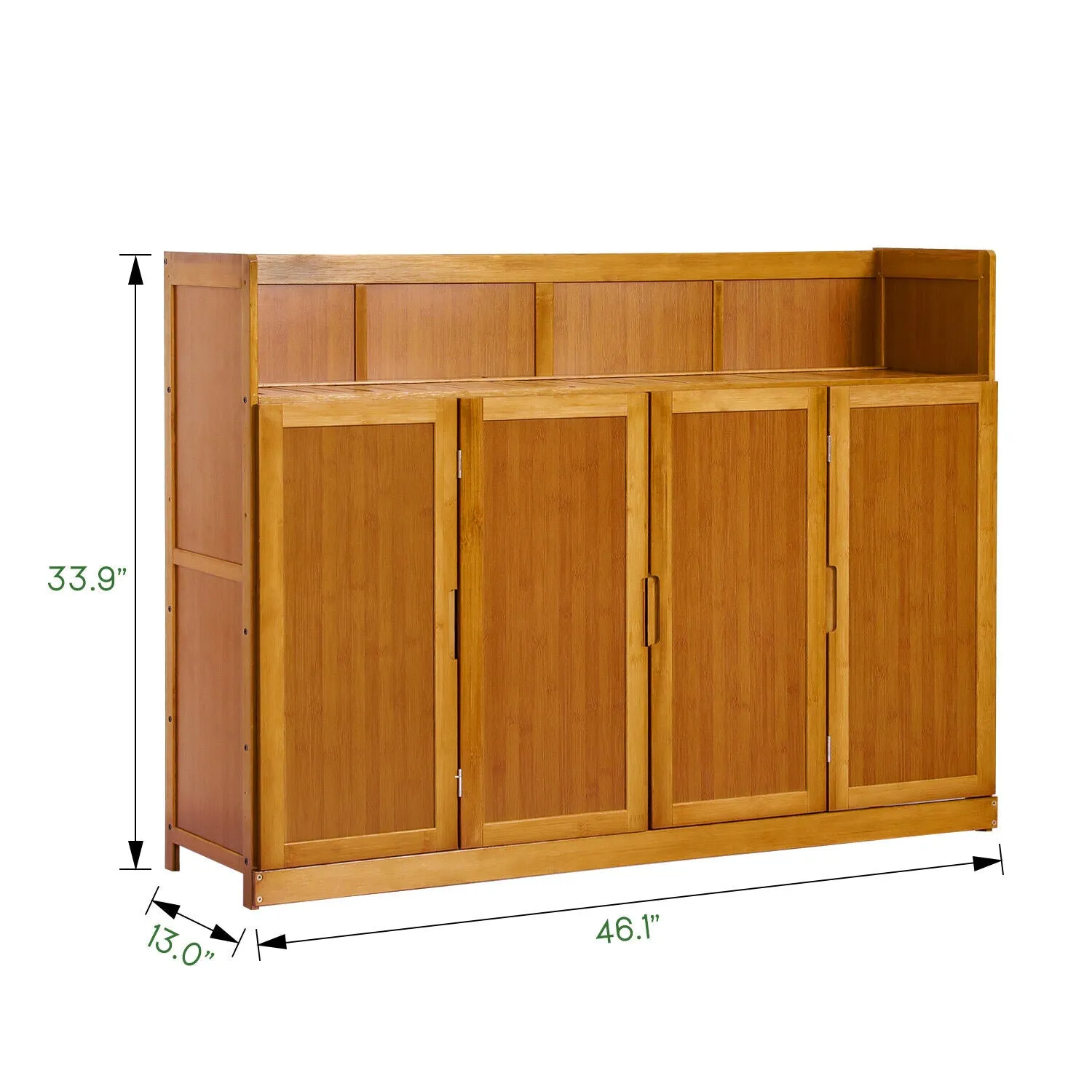 Folding Down Door Entryway Shoe Cabinet - Shelf Top with Boot Compartment - Brown
