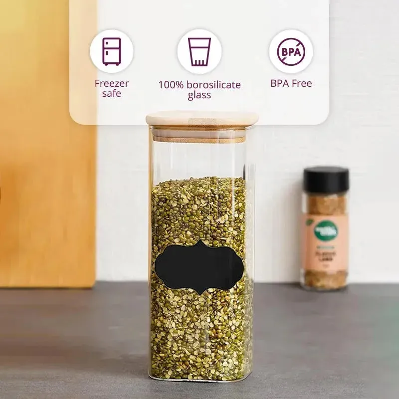 Glass Jar with Bamboo Air Tight LID | 1L