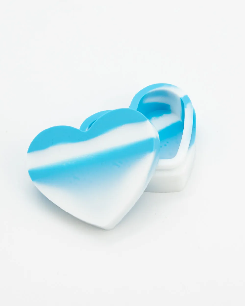Heart Shaped Silicone Trinket Box - Blue & White