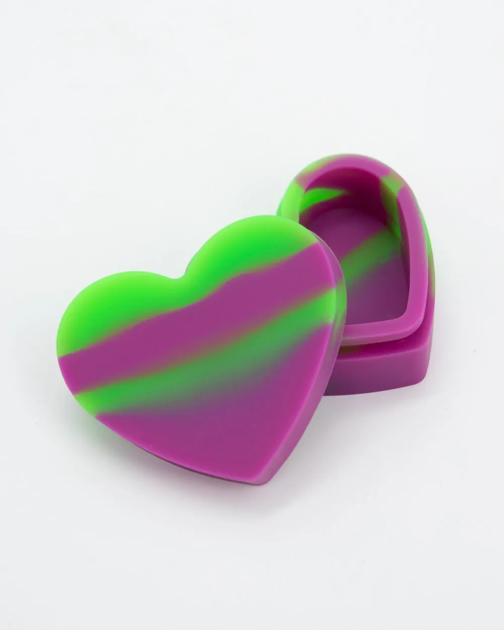 Heart Shaped Silicone Trinket Box - Purple & Green