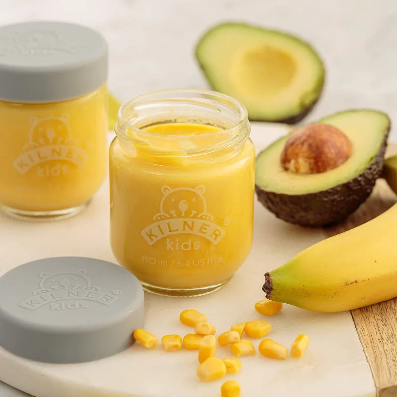Kids Glass Jars with Silicone Lid | Set of 6 | 190 ML