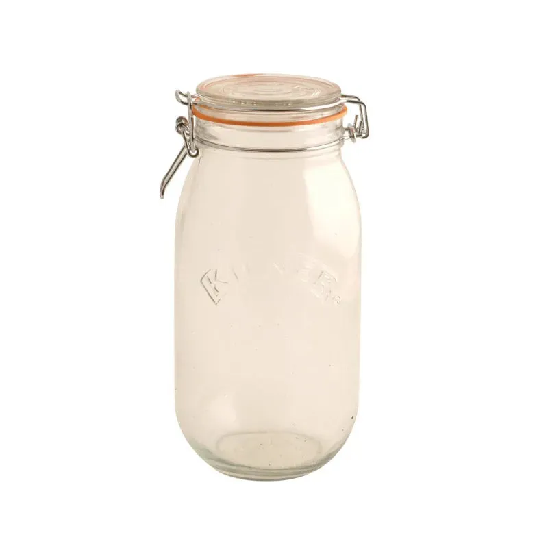 Kilner Clear Stylish Round Glass Jars | 1 Liter