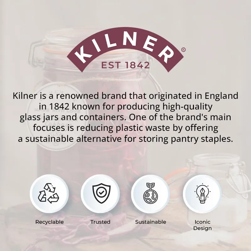 Kilner Clip Top Clear Glass Round Jar | 1.5 Ltr