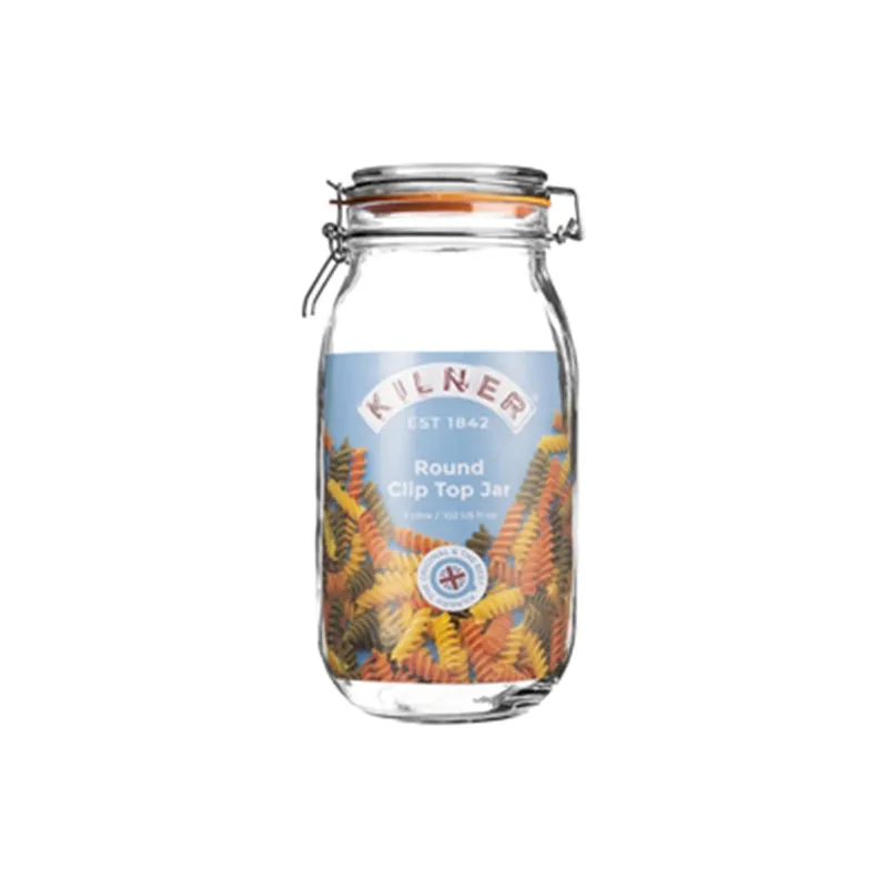 Kilner Clip Top Clear Glass Round Jar | 1.5 Ltr