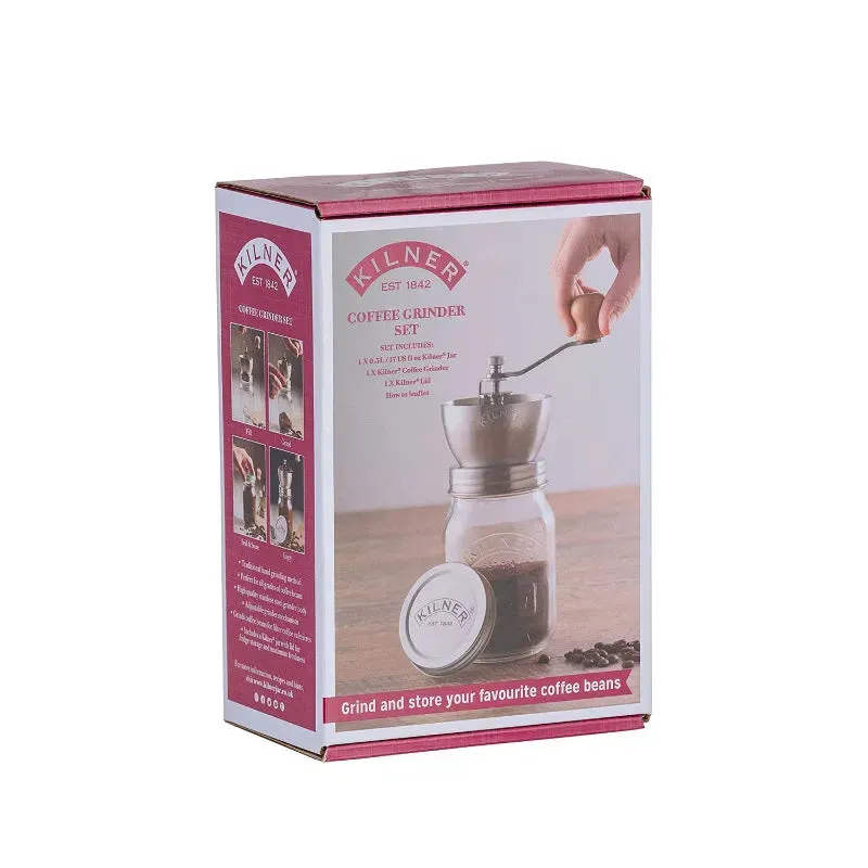 Kilner Coffee Storage Jar with Stainless Steel Grinder | 4 x 8 inches