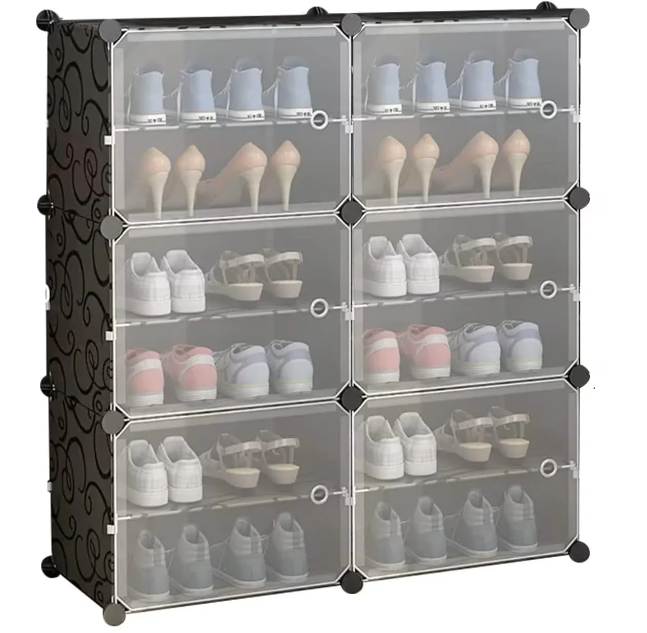 Krishyam® Portable Shoe Rack Organizer, Plastic Cube Storage 24 Pair Tower 12 Steps Plastic Shoe Rack (12 Shelves, DIY(Do-It-Yourself))