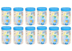 Kuber Industries 12 Piece Plastic Container Set, 500ml, Blue