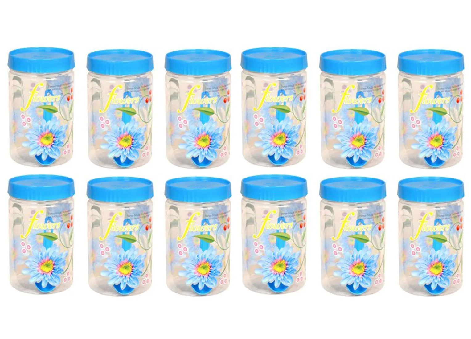Kuber Industries 12 Piece Plastic Container Set, 500ml, Blue