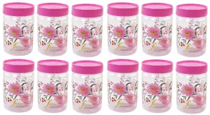 Kuber Industries 12 Piece Plastic Container Set, 500ml, Pink