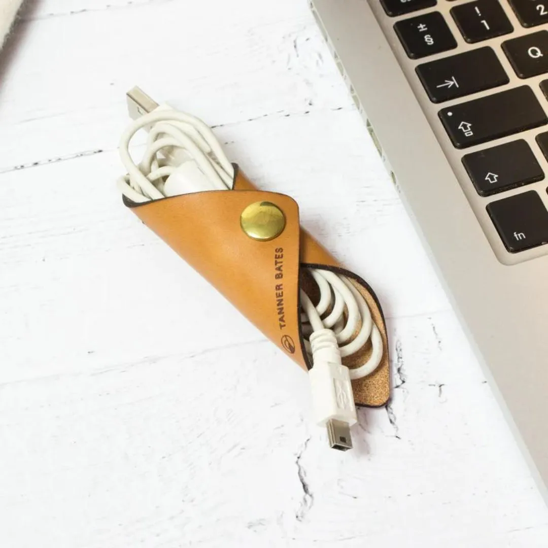Leather Cable Tidy, Set of 2