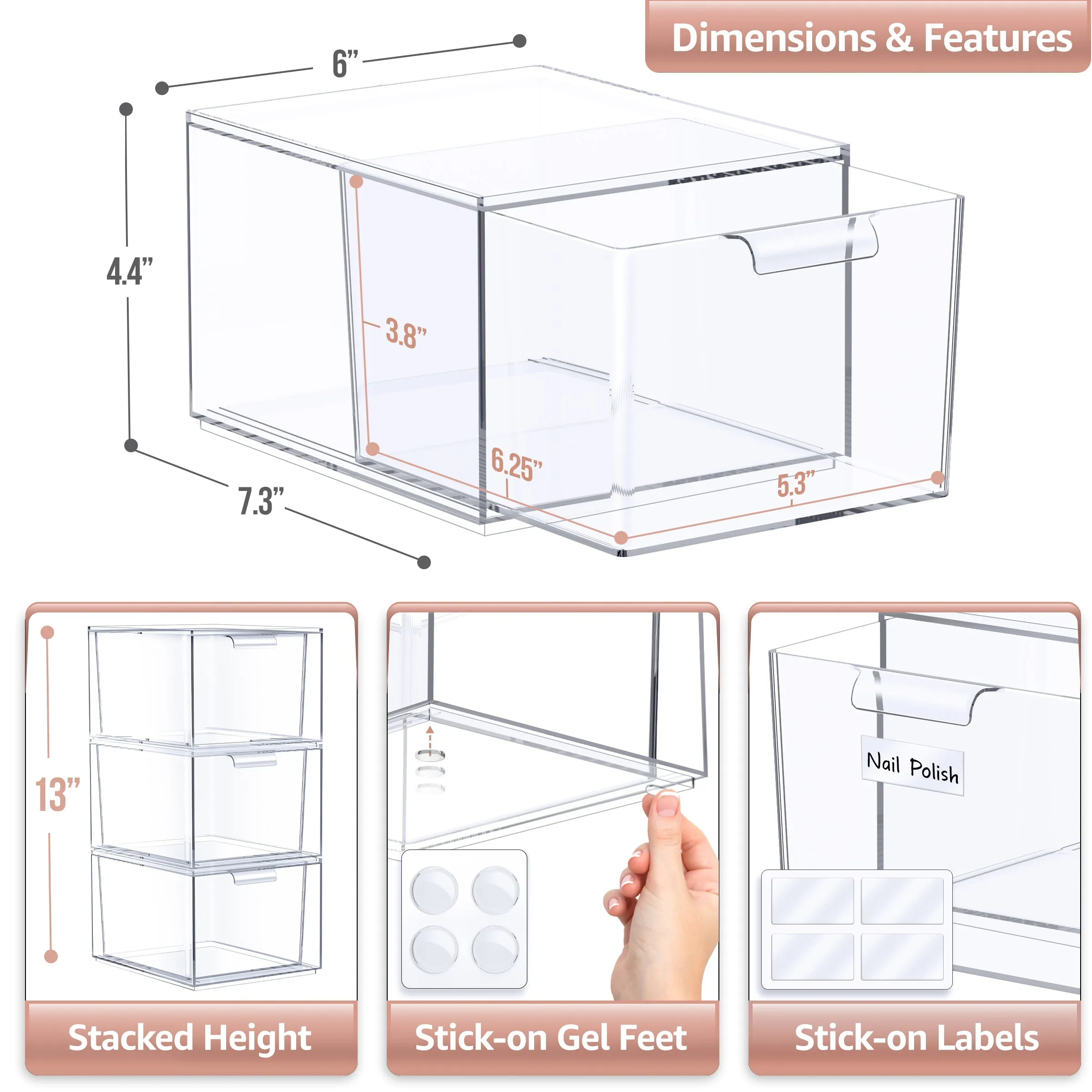 Makeup Organizer Drawers