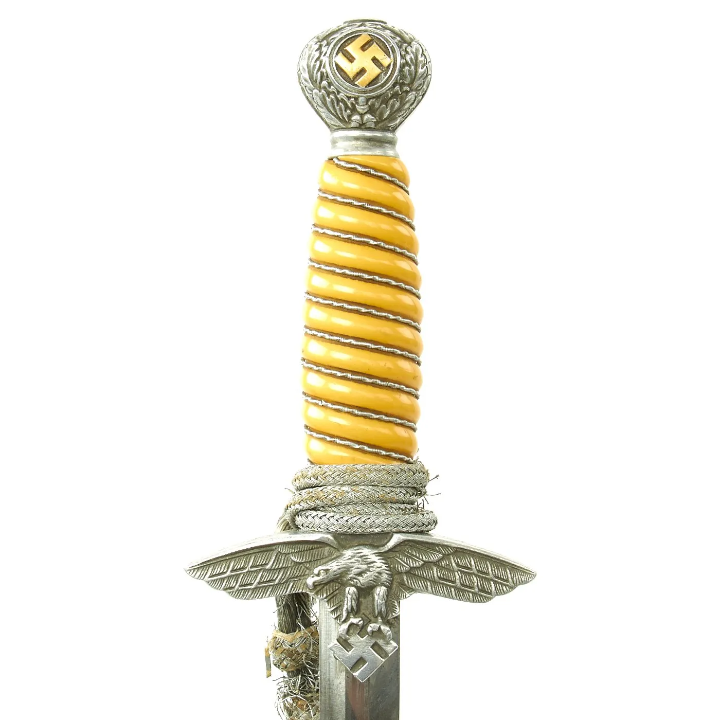 Original WWII German 2nd Model Luftwaffe Dagger by Carl Eickhorn with Belt Hanger and Portepee