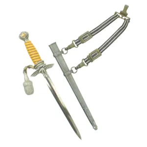 Original WWII German 2nd Model Luftwaffe Dagger by Carl Eickhorn with Belt Hanger and Portepee