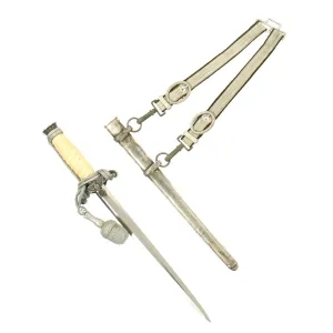 Original WWII German Army Heer Officer Dagger with Hanger and Portepee by P.D. Lüneschloss Solingen