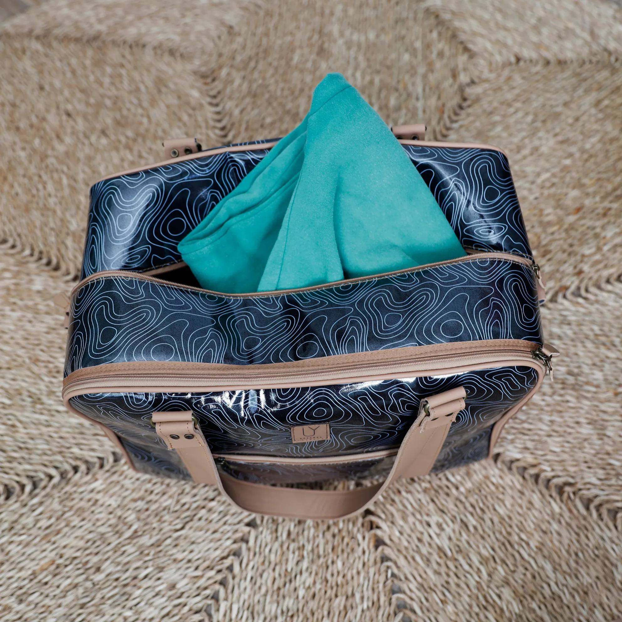 Overnight Bag with Leather Handles - Reed Pink