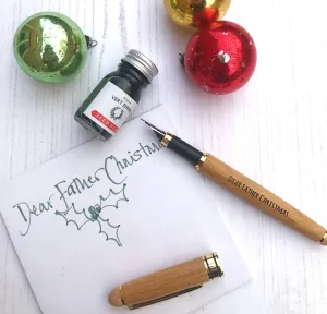 Personalised bamboo fountain ink pen plastic free