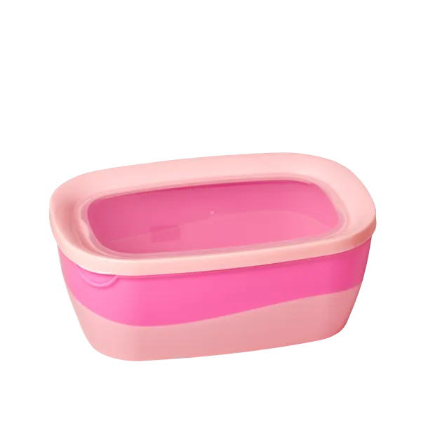 Rice DK Rectangular Two Tone Food Box Pink Orange Set of 3