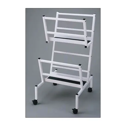 Rolling Mini Gallery Art Bin Two-Tier, Steel Constructed Floor Stand for Browsing Prints and Posters