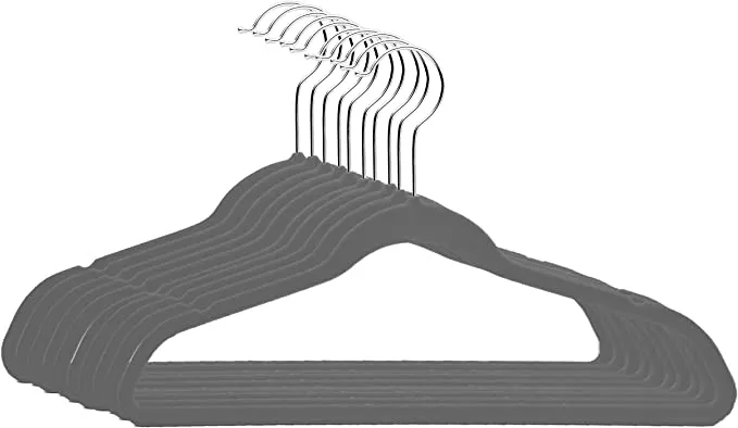 Simplify Grey Childrens Velvet Hangers 10pc