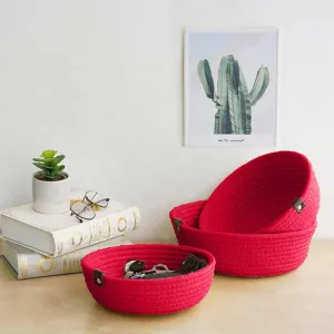 Stellen Natural Fiber Organizer (Red) - Set Of Three