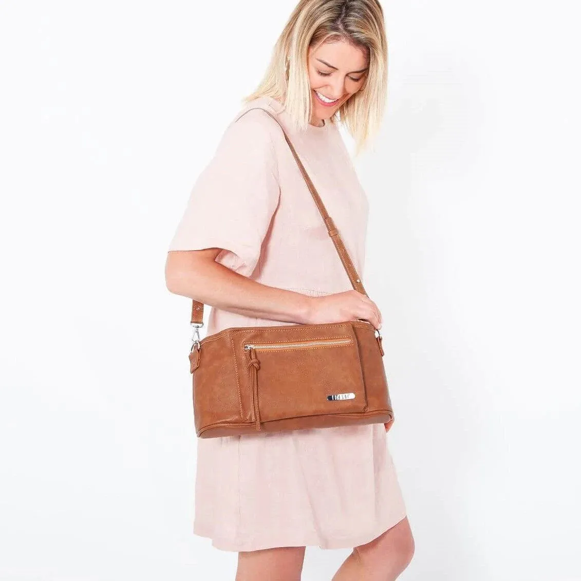 VANCHI Pram Caddy - Pebbled Tan