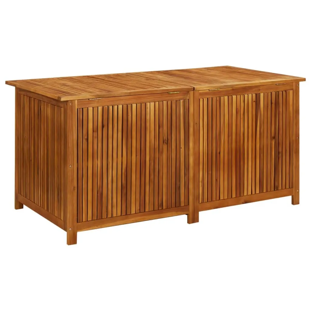 vidaXL Outdoor Storage Box, Acacia Wood, Gas-Lift Lid, Water-Resistant