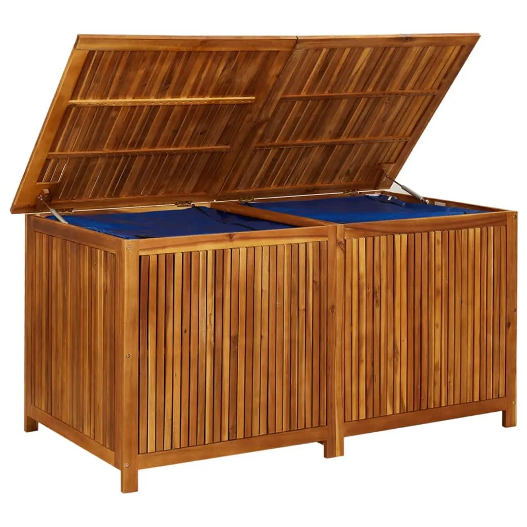 vidaXL Outdoor Storage Box, Acacia Wood, Gas-Lift Lid, Water-Resistant