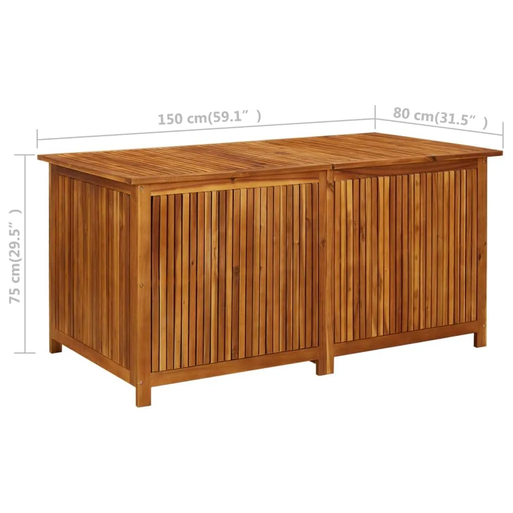 vidaXL Outdoor Storage Box, Acacia Wood, Gas-Lift Lid, Water-Resistant
