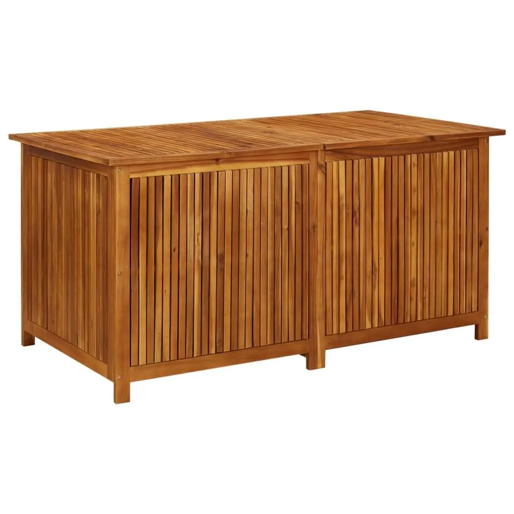 vidaXL Outdoor Storage Box, Acacia Wood, Gas-Lift Lid, Water-Resistant