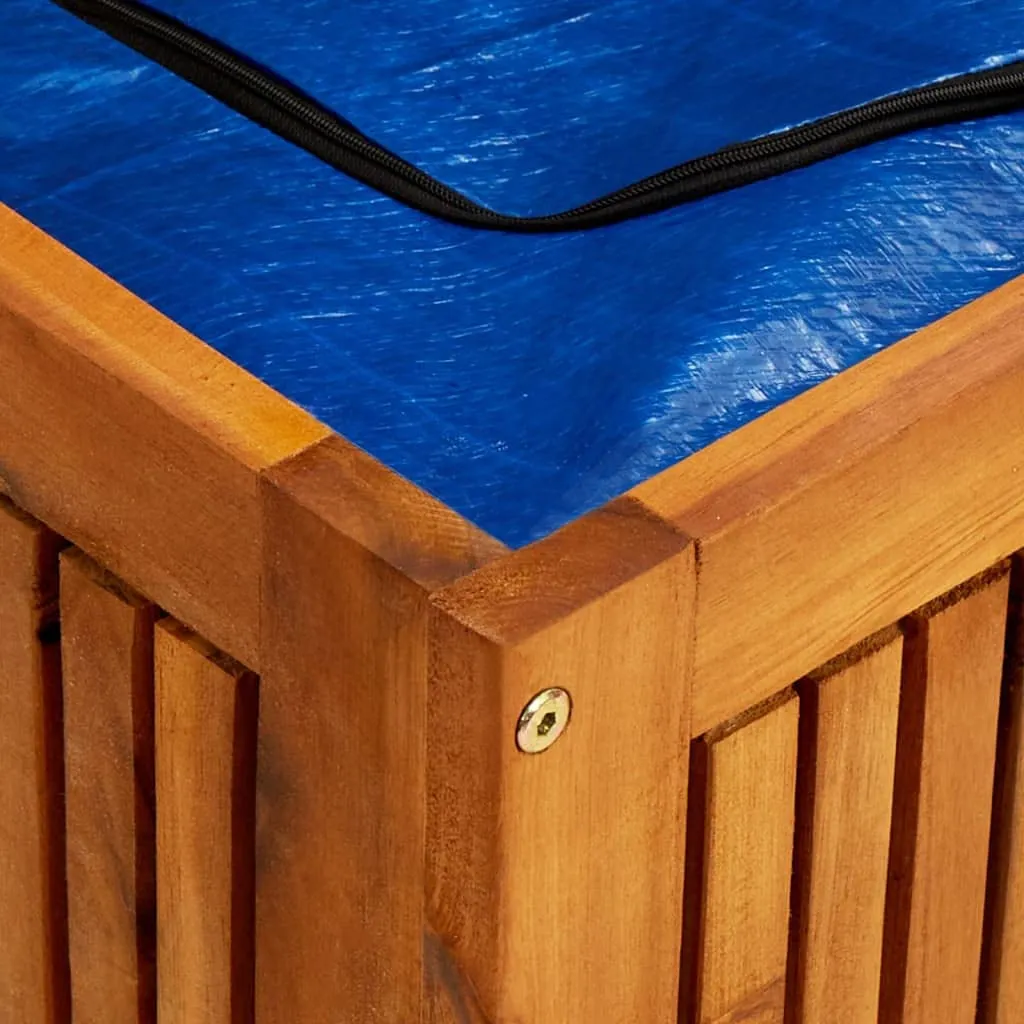 vidaXL Outdoor Storage Box, Acacia Wood, Gas-Lift Lid, Water-Resistant